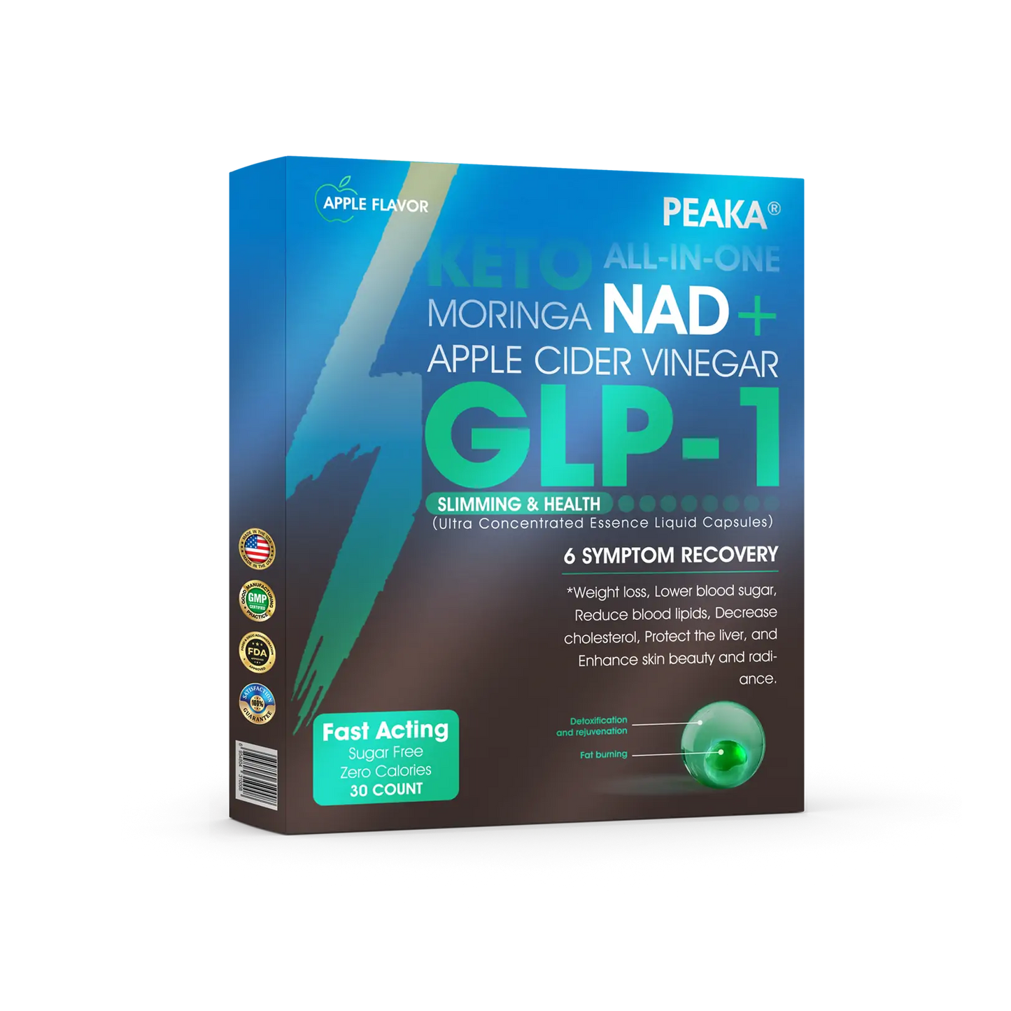 [Official Authorized Store] PEAKA® GLP-1 Slimming & Health Ultra Concentrated Essence Liquid Pearls - NAD+ Moringa & ACV (✅speedy, long-lasting, addressing diabetes, obesity, and cardiovascular diseases) - ⚡Developed by the Obesity Society